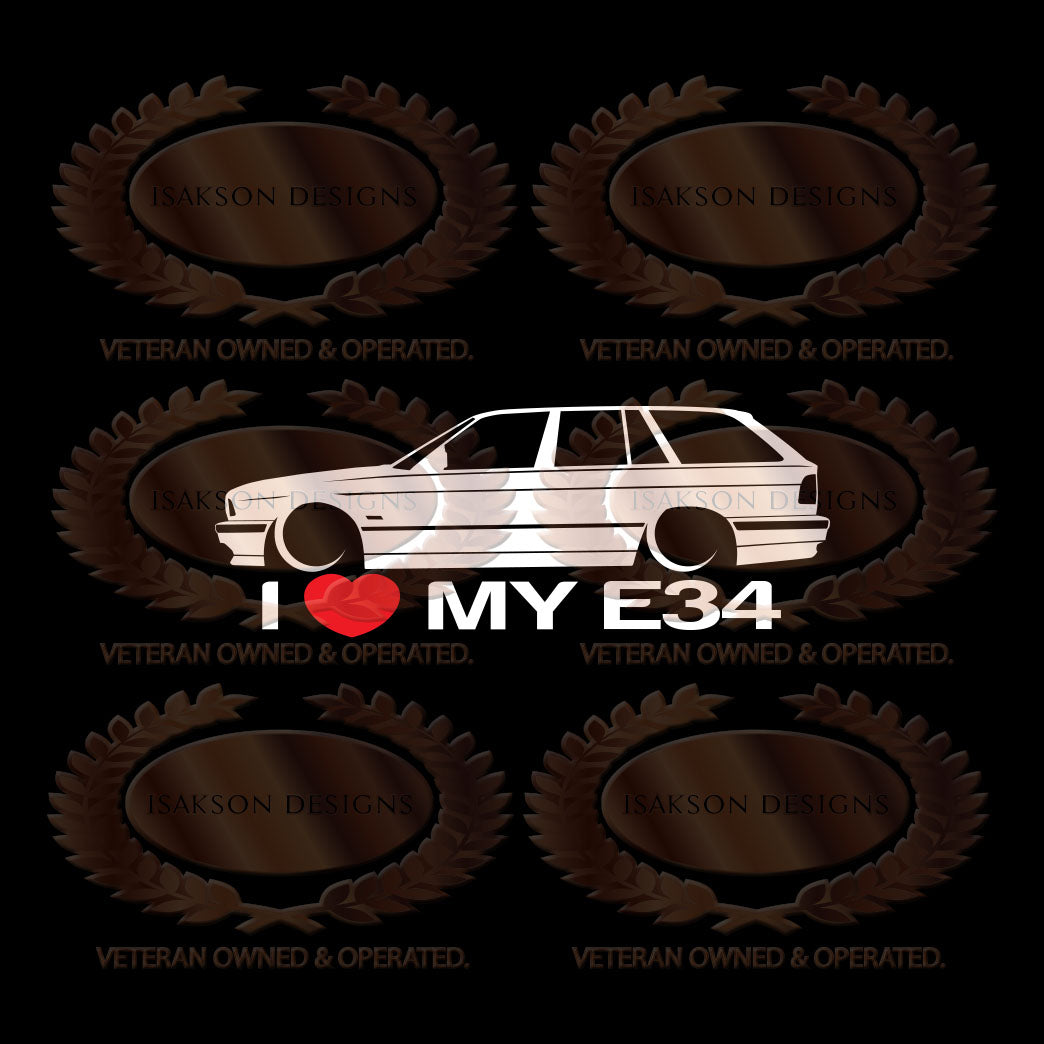 I Love My BMW E34 Sticker