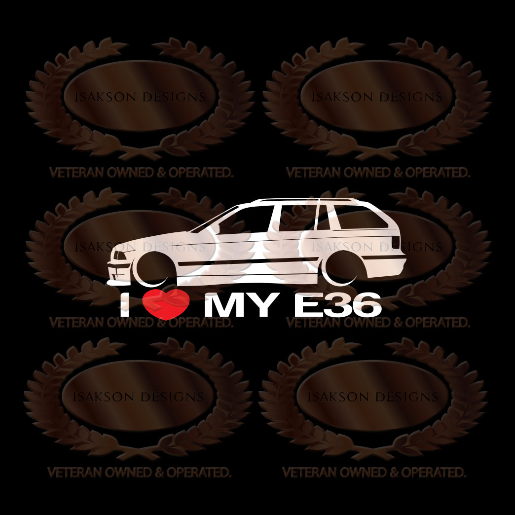 I Love My BMW E36 Sticker