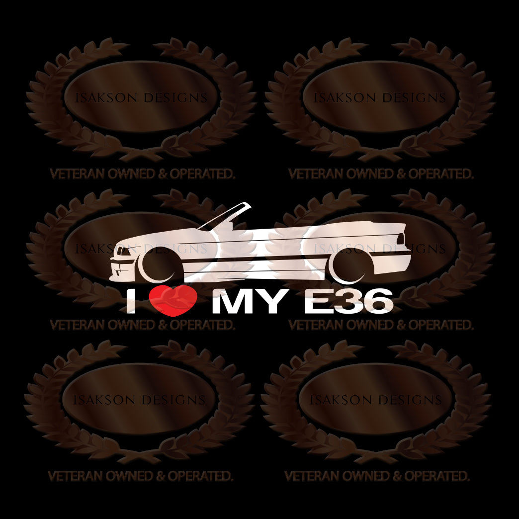I Love My BMW E36 Sticker