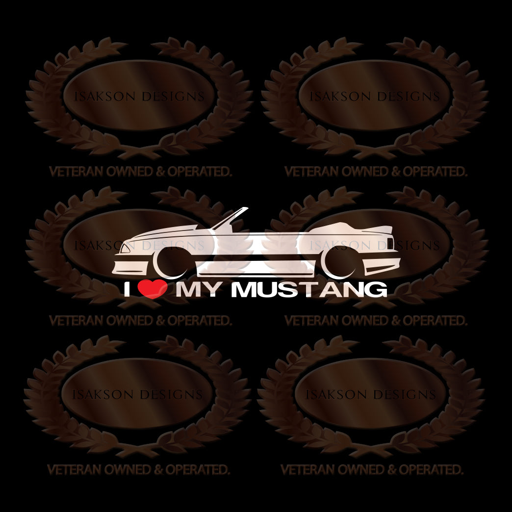 I Love My Ford Mustang Fox Body Sticker