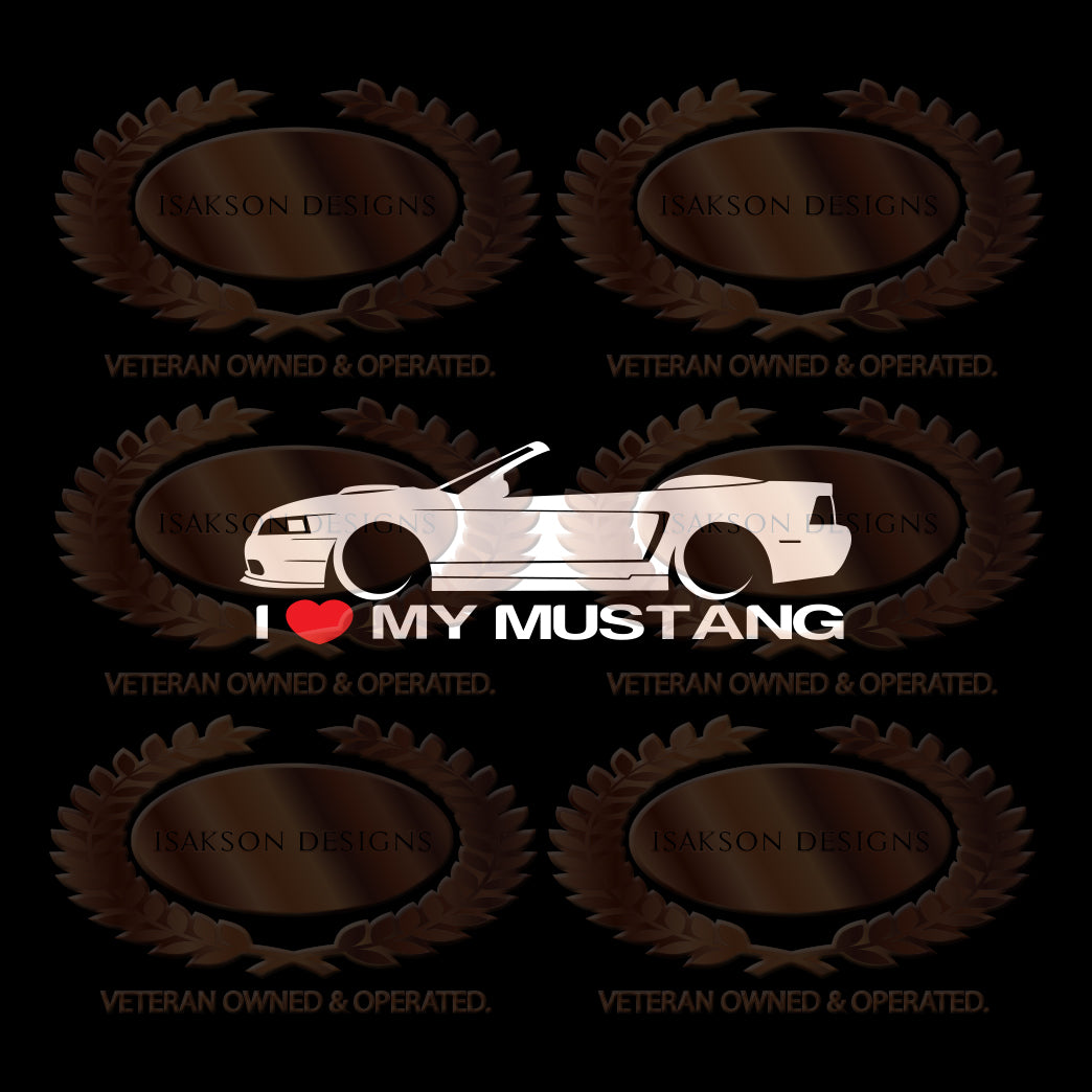 I Love My Ford Mustang New Edge Sticker