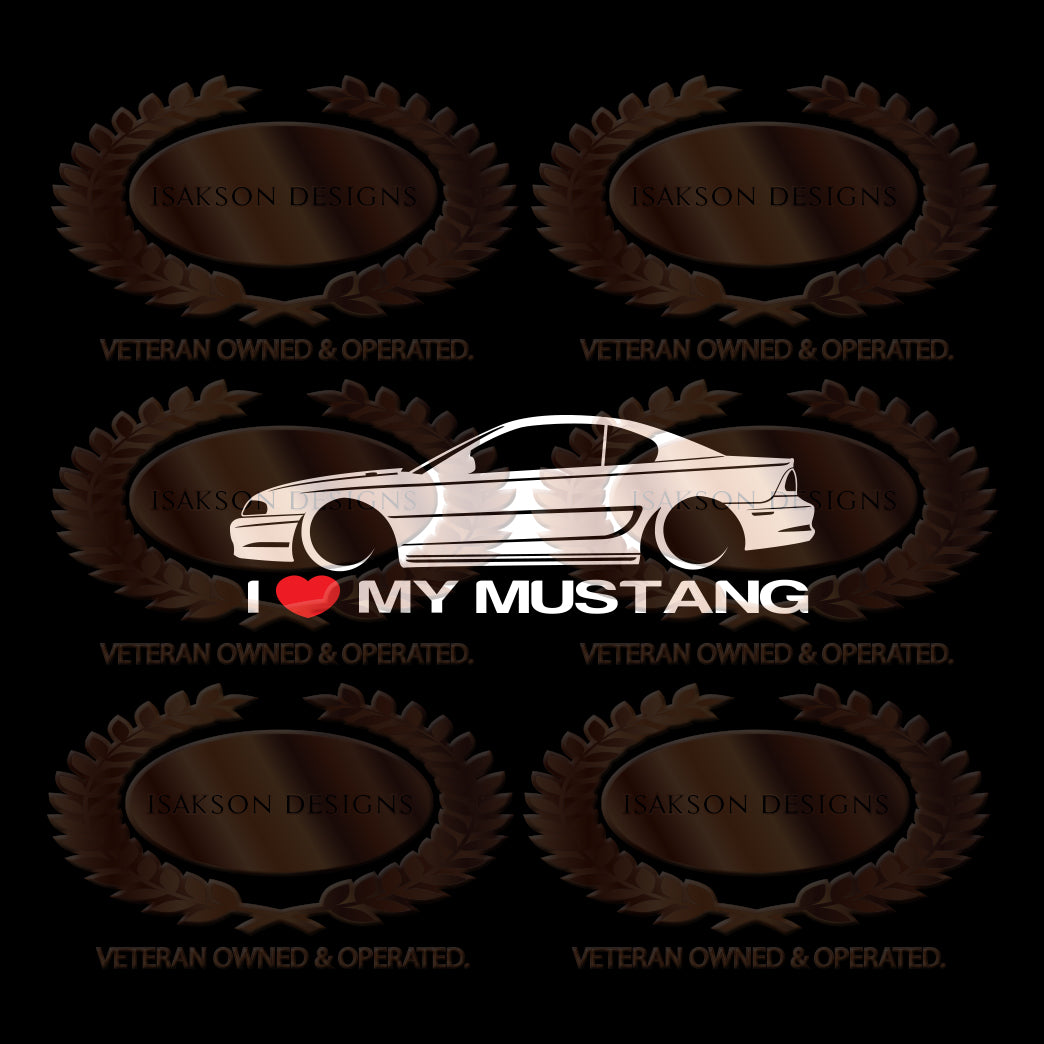 I Love My Ford Mustang SN95 Sticker