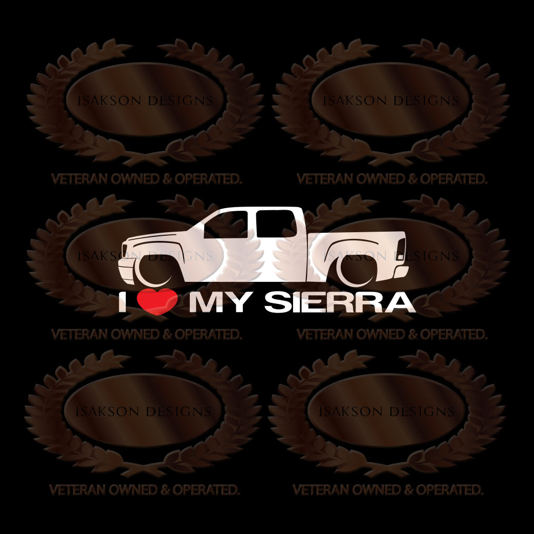 I Love My GMC Sierra GMT900 Sticker
