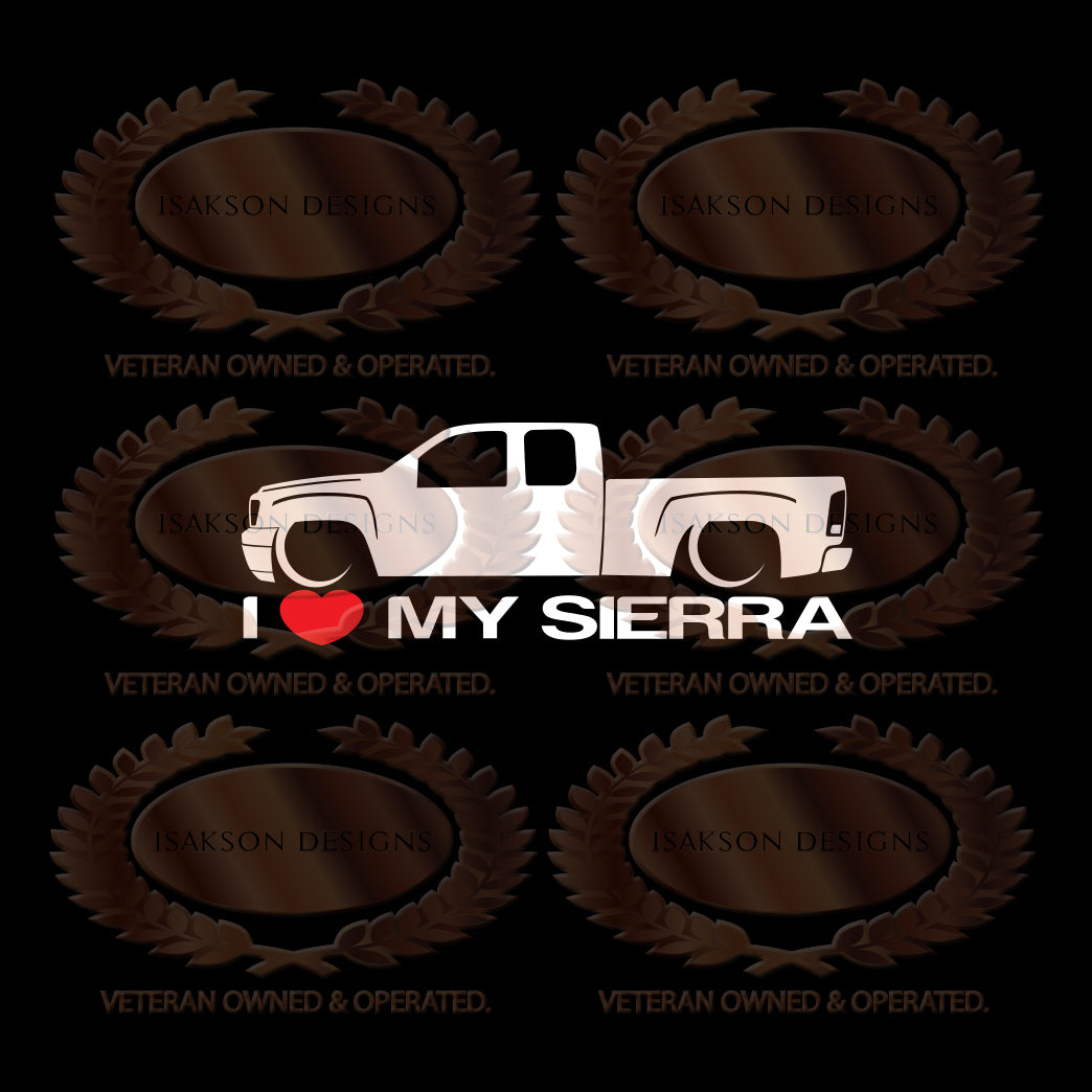 I Love My GMC Sierra GMT900 Sticker