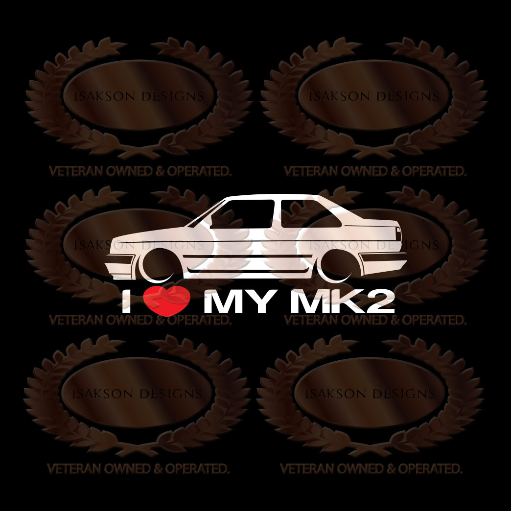 I Love My Volkswagen MK2 Sticker