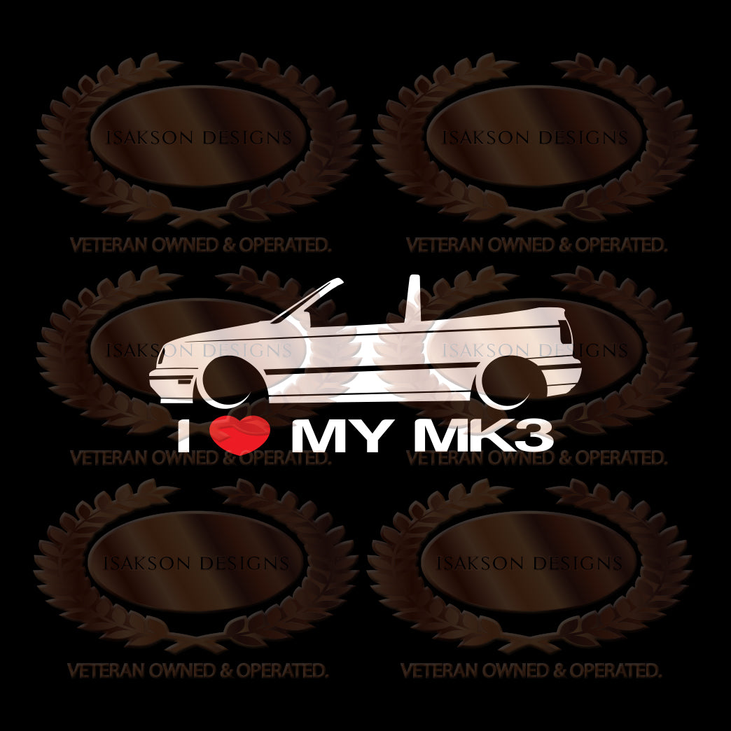 I Love My Volkswagen MK3 Sticker