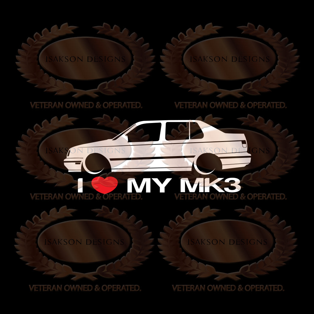 I Love My Volkswagen MK3 Sticker