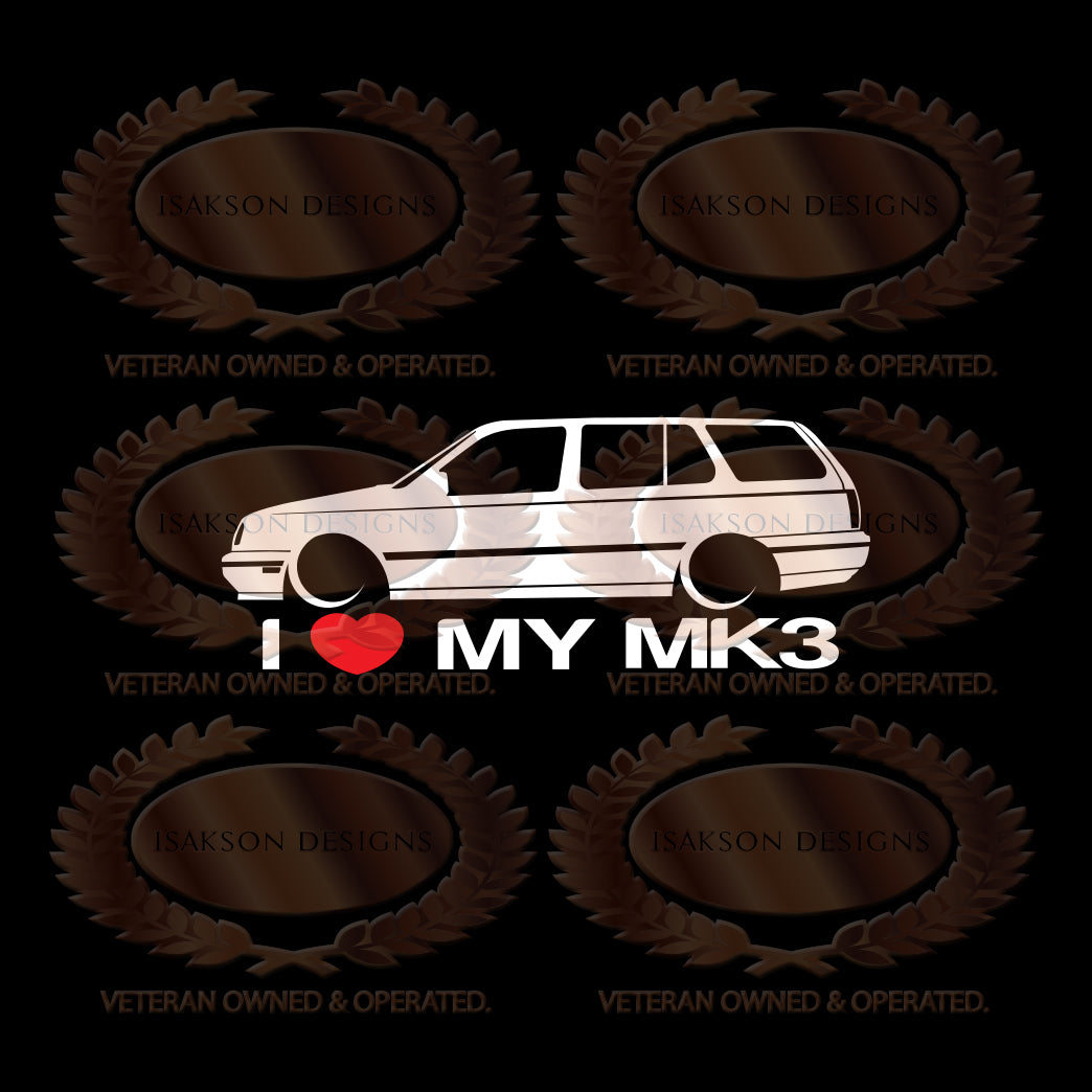 I Love My Volkswagen MK3 Sticker