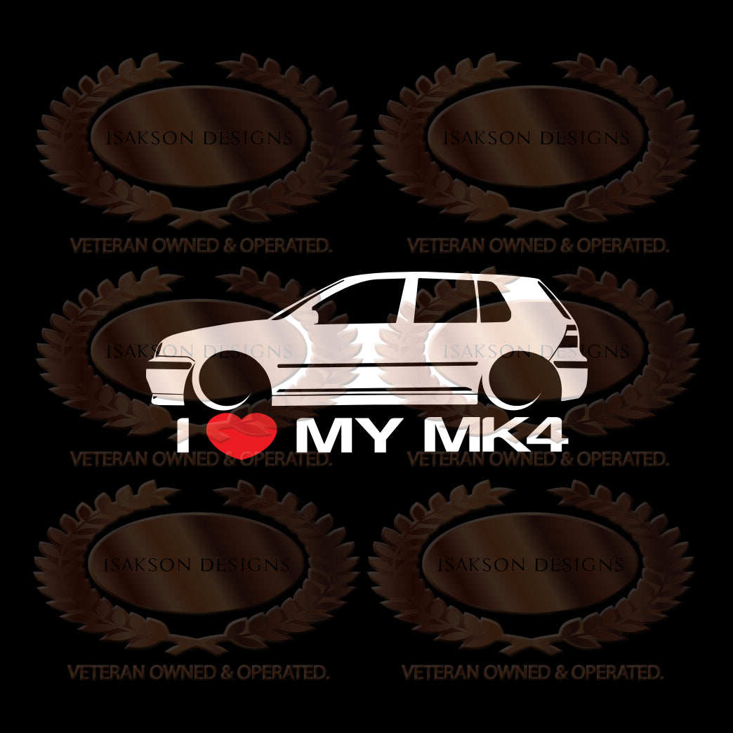 I Love My Volkswagen MK4 Sticker