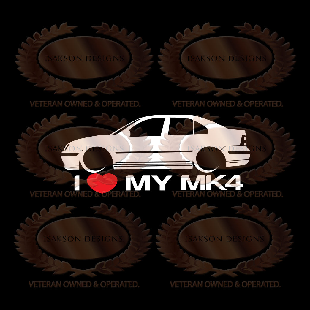 I Love My Volkswagen MK4 Sticker
