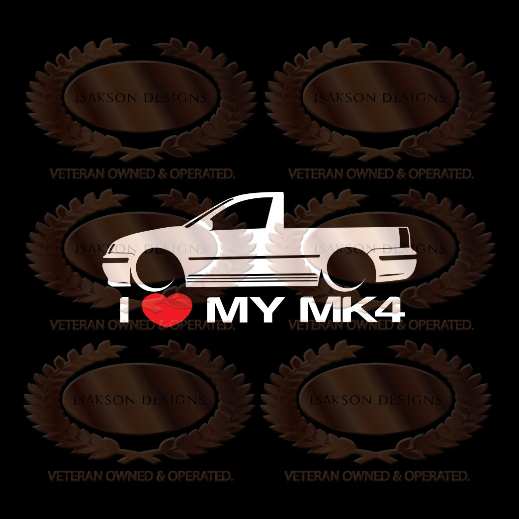 I Love My Volkswagen MK4 Sticker