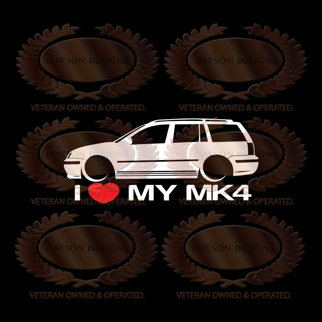 I Love My Volkswagen MK4 Sticker