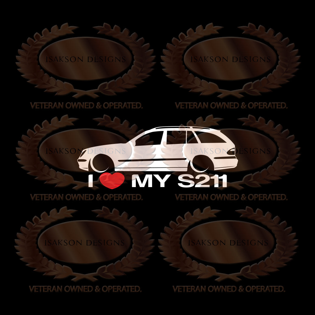 I Love My Mercedes S211 Wagon Sticker