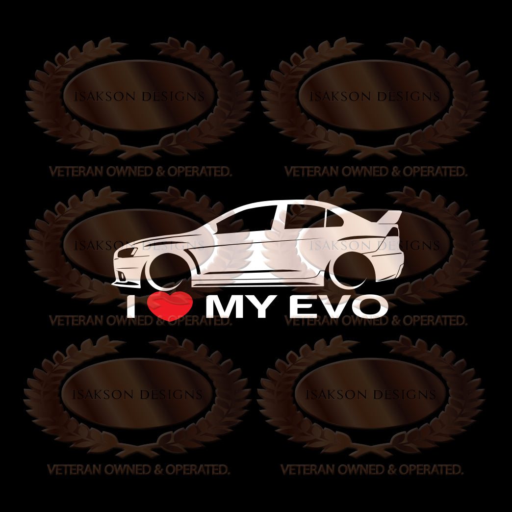 I Love My Mitsubishi Evo Sticker