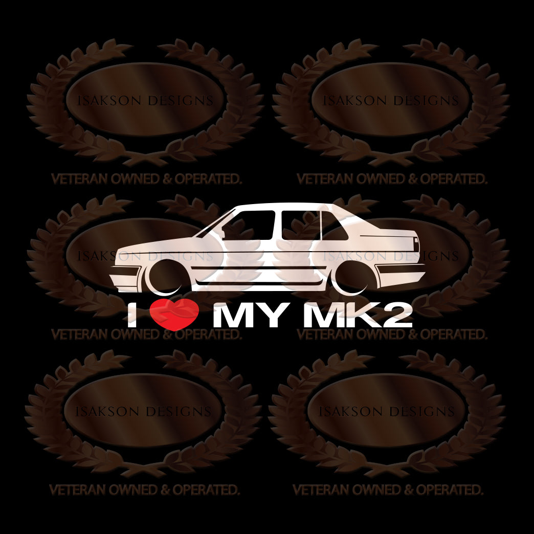 I Love My Volkswagen MK2 Sticker