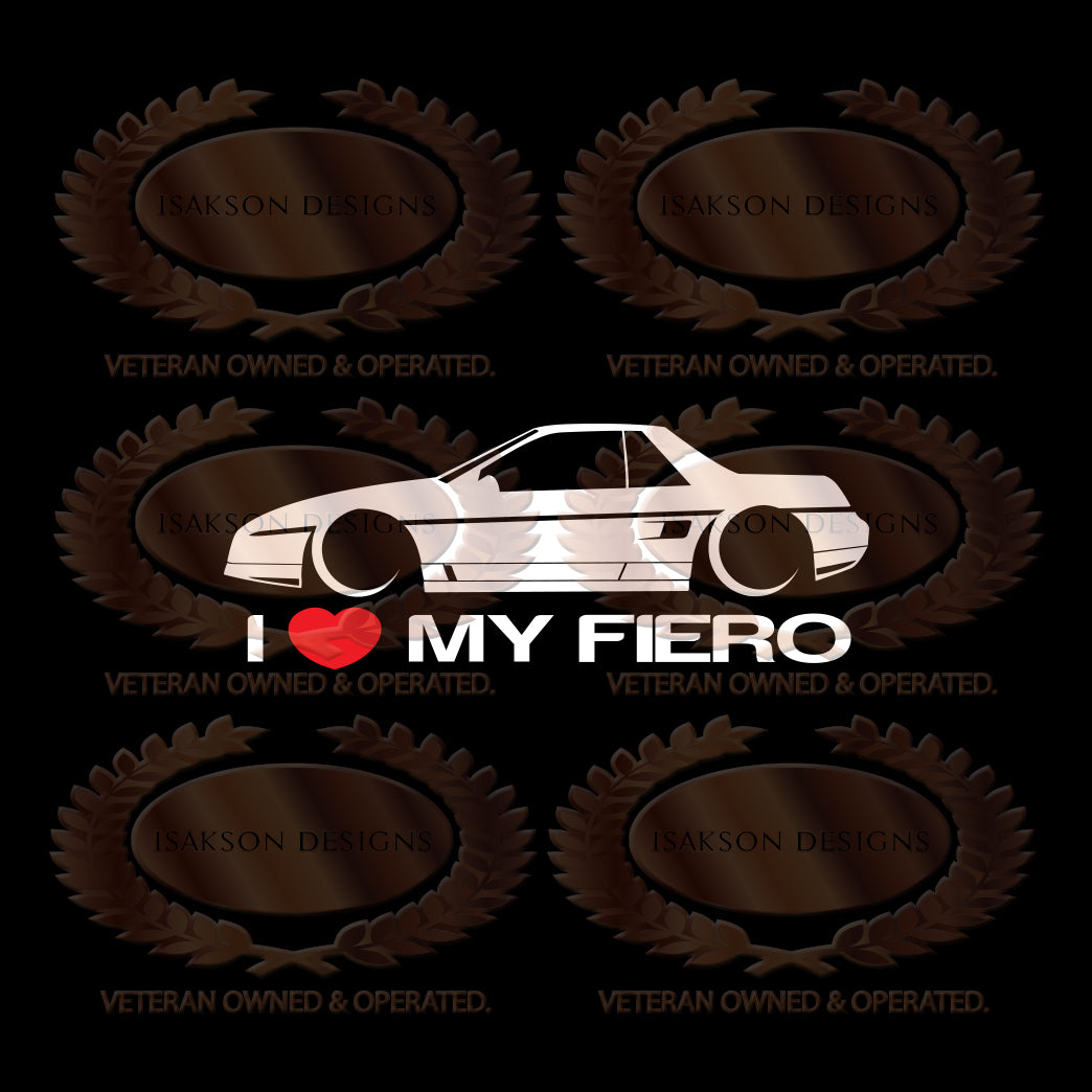 I Love My Pontiac Fiero Sticker