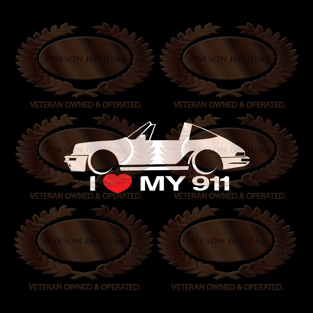 I Love My Porsche 911 Sticker