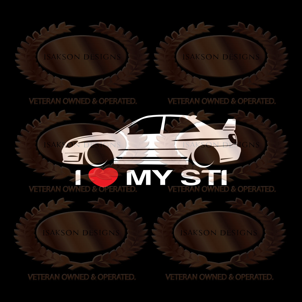 I Love My Subaru WRX STI Sticker
