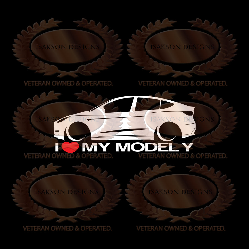 I Love My Tesla Model Y Gen 1 Sticker