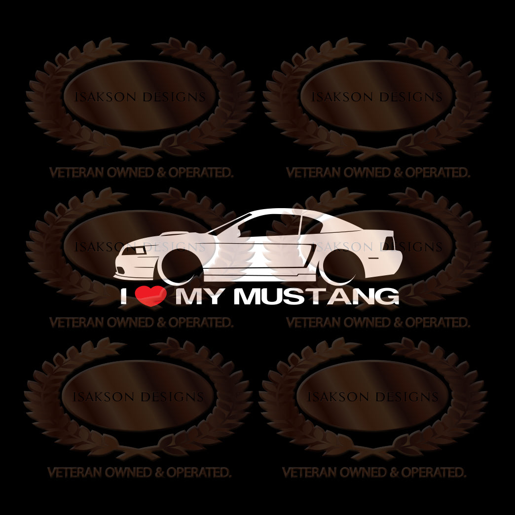 I Love My Ford Mustang New Edge Sticker