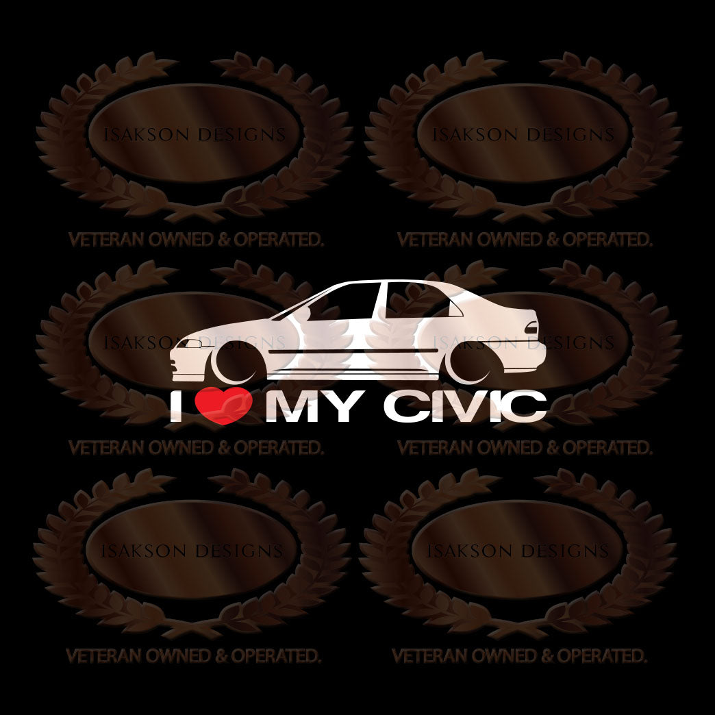I Love My Honda Civic EG Sticker