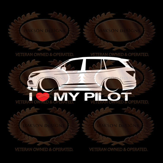 I Love My Honda Pilot Gen 3 Sticker