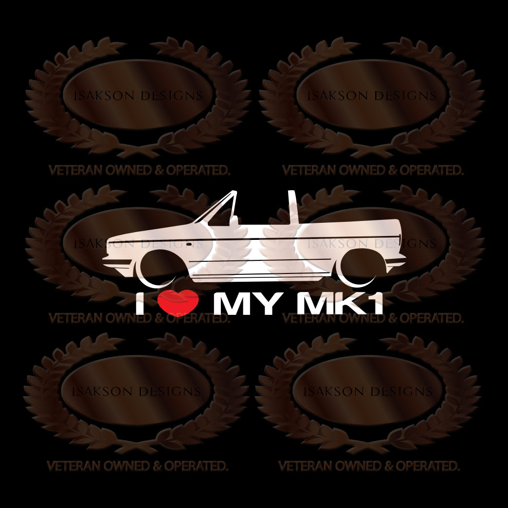 I Love My Volkswagen MK1 Golf Cabrio Cabriolet Sticker – Isakson Designs