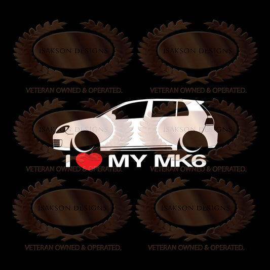 I Love My Volkswagen MK6 GTI 4 Door Sticker