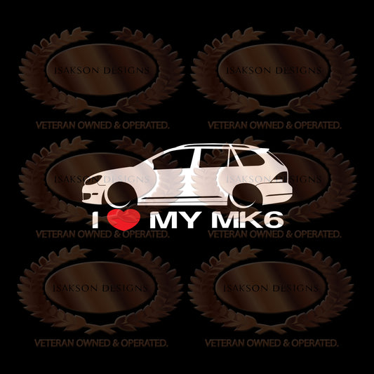 I Love My Volkswagen MK6 JSW Jetta Sport Wagon Sticker