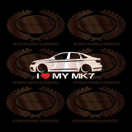 I Love My Volkswagen MK7 Jetta Sticker