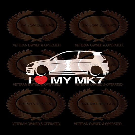 I Love My Volkswagen MK7 R .:R Sticker
