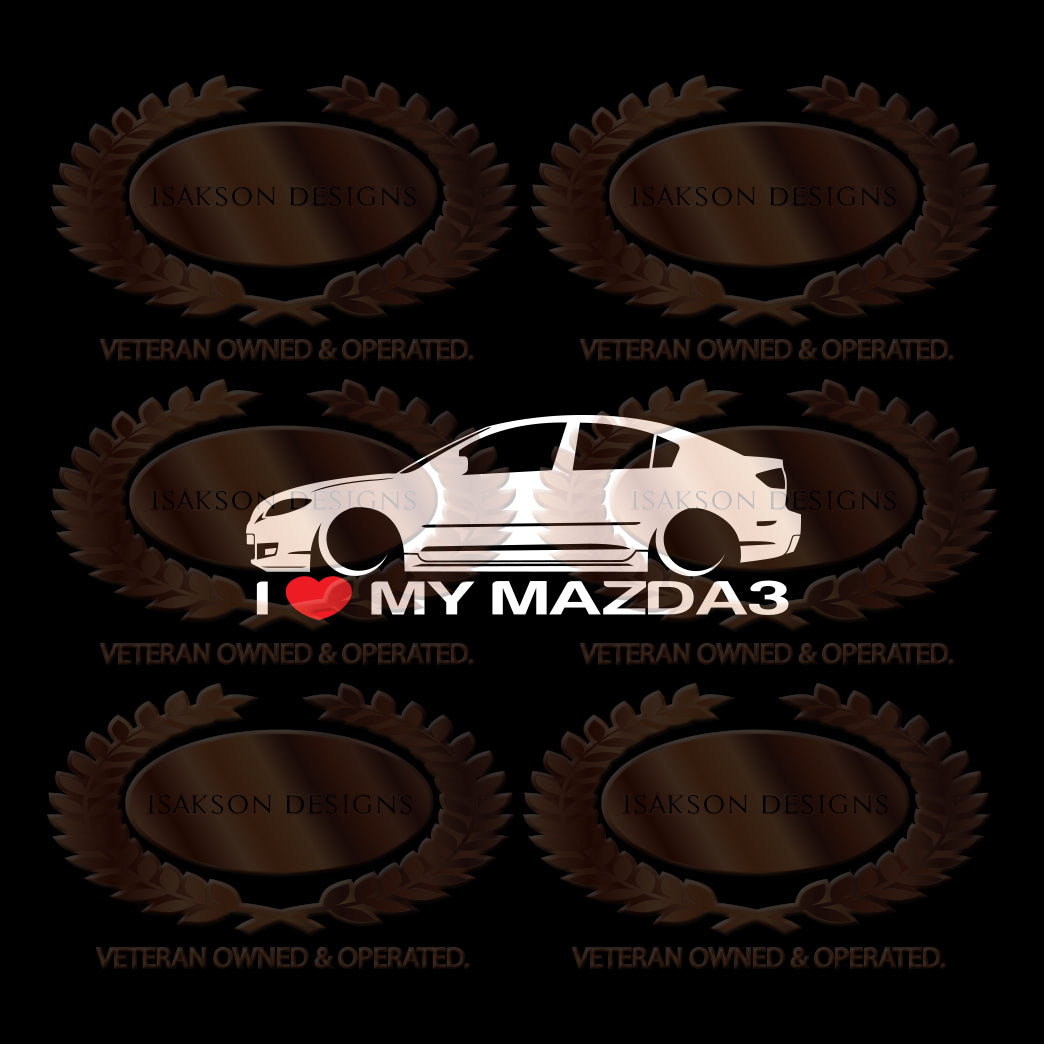 I Love My Mazda 3 Gen 1 Sticker