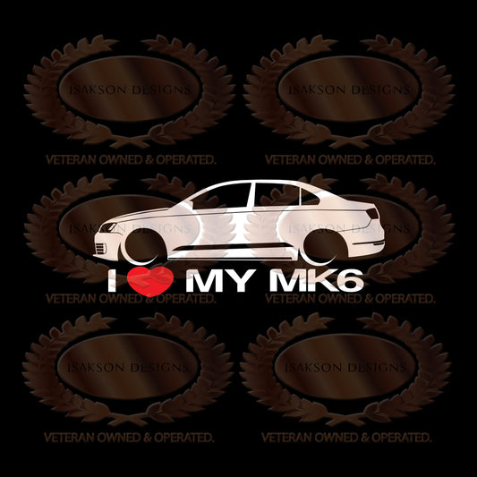 I Love My Volkswagen MK6 Jetta GLI Sticker