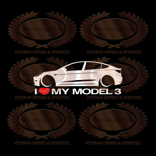 I Love My Tesla Model 3 Gen 1 Sticker