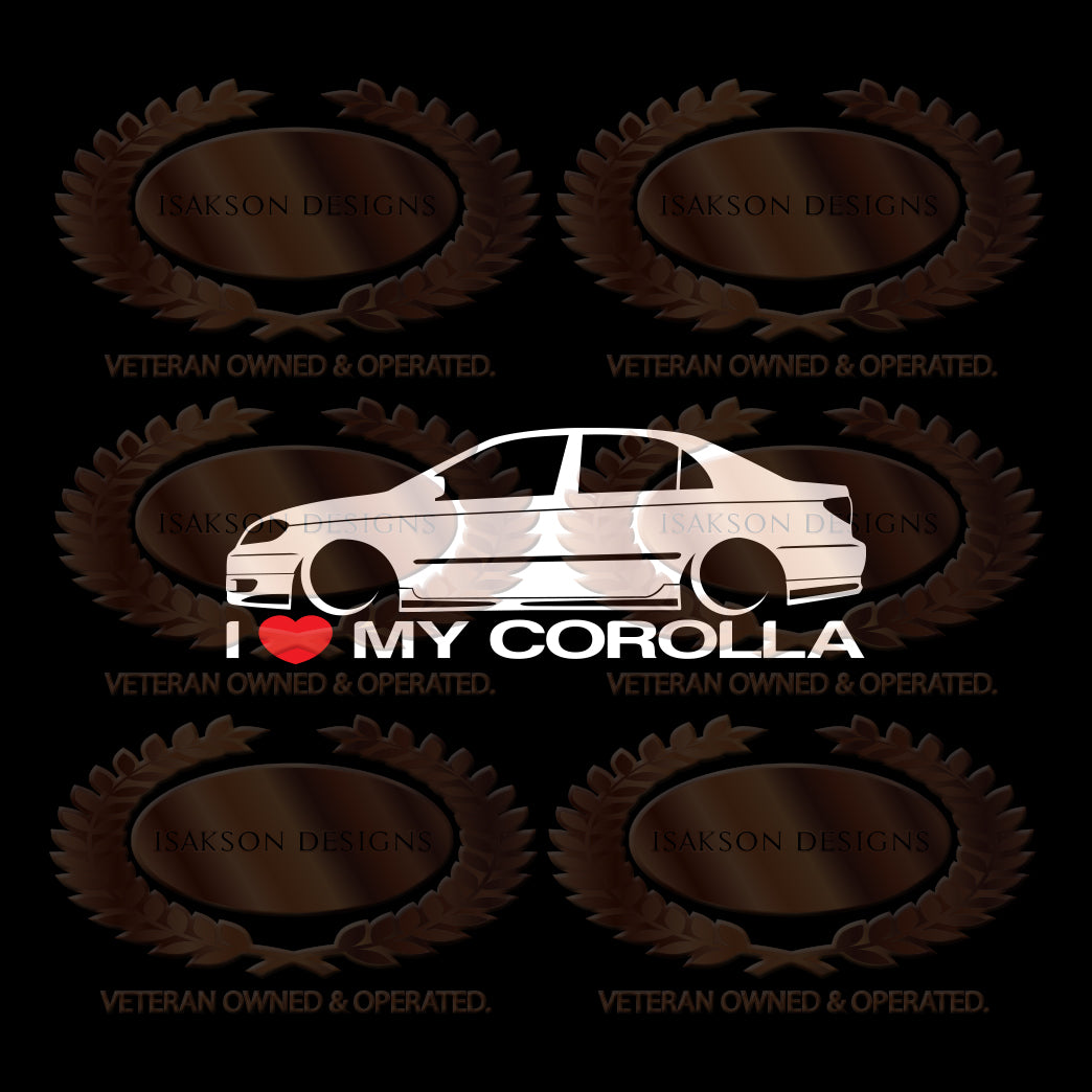 I Love My Toyota Corolla Gen 9 Sticker