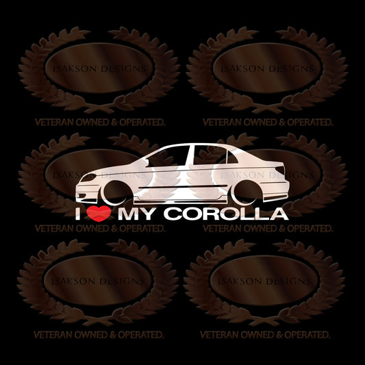 I Love My Toyota Corolla Gen 9 Sticker